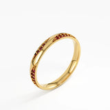 Wavy Garnet Wedding Band, solid gold ring, view 5 | DiaFifth