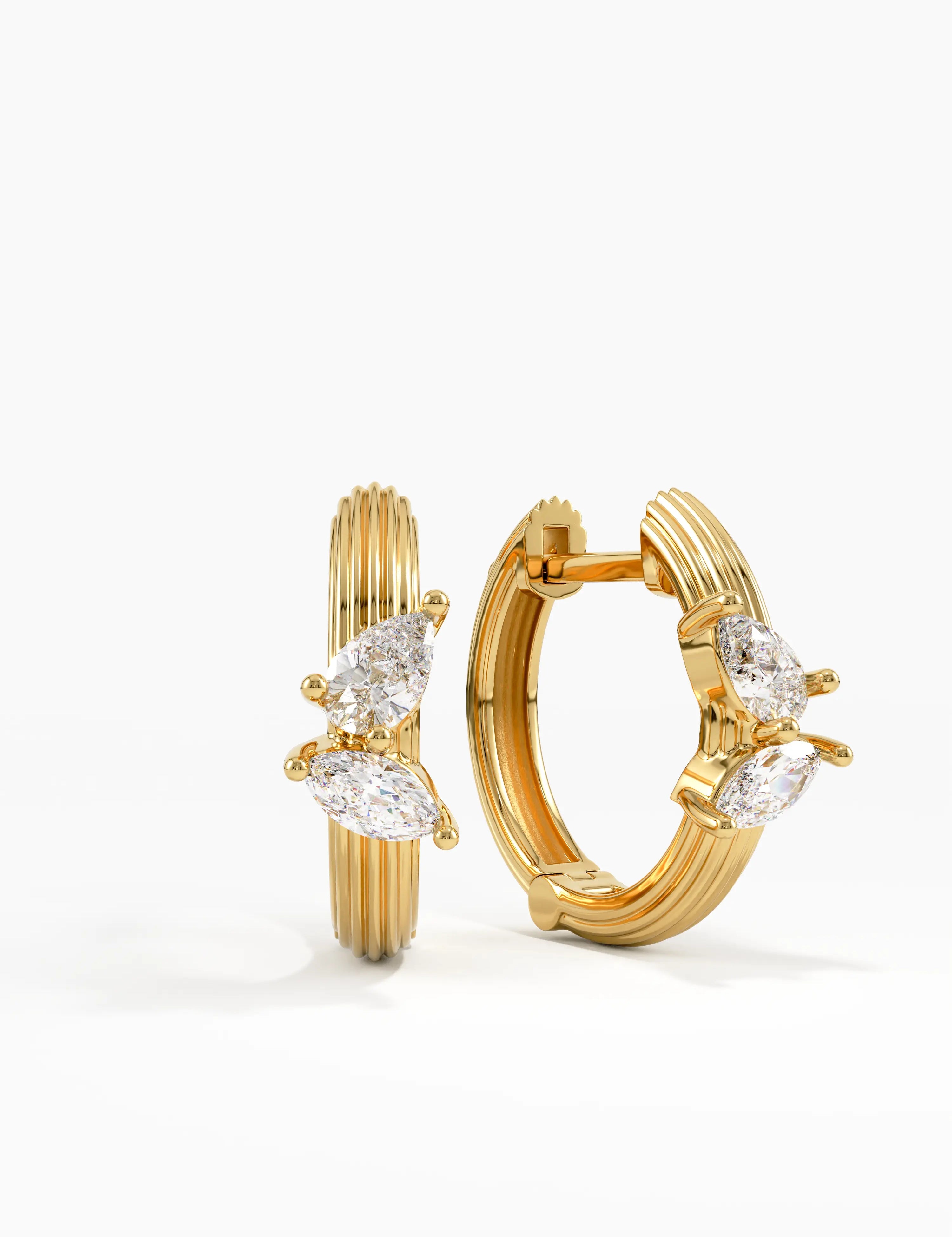Textured Hoop Earrings in 10K