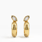 Bezel Marquise Earrings, solid gold earrings | DiaFifth