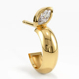 Bezel Marquise Earrings, solid gold earrings, view 2 | DiaFifth