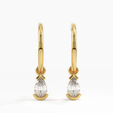 Pear Stud Earrings, solid gold earrings | DiaFifth