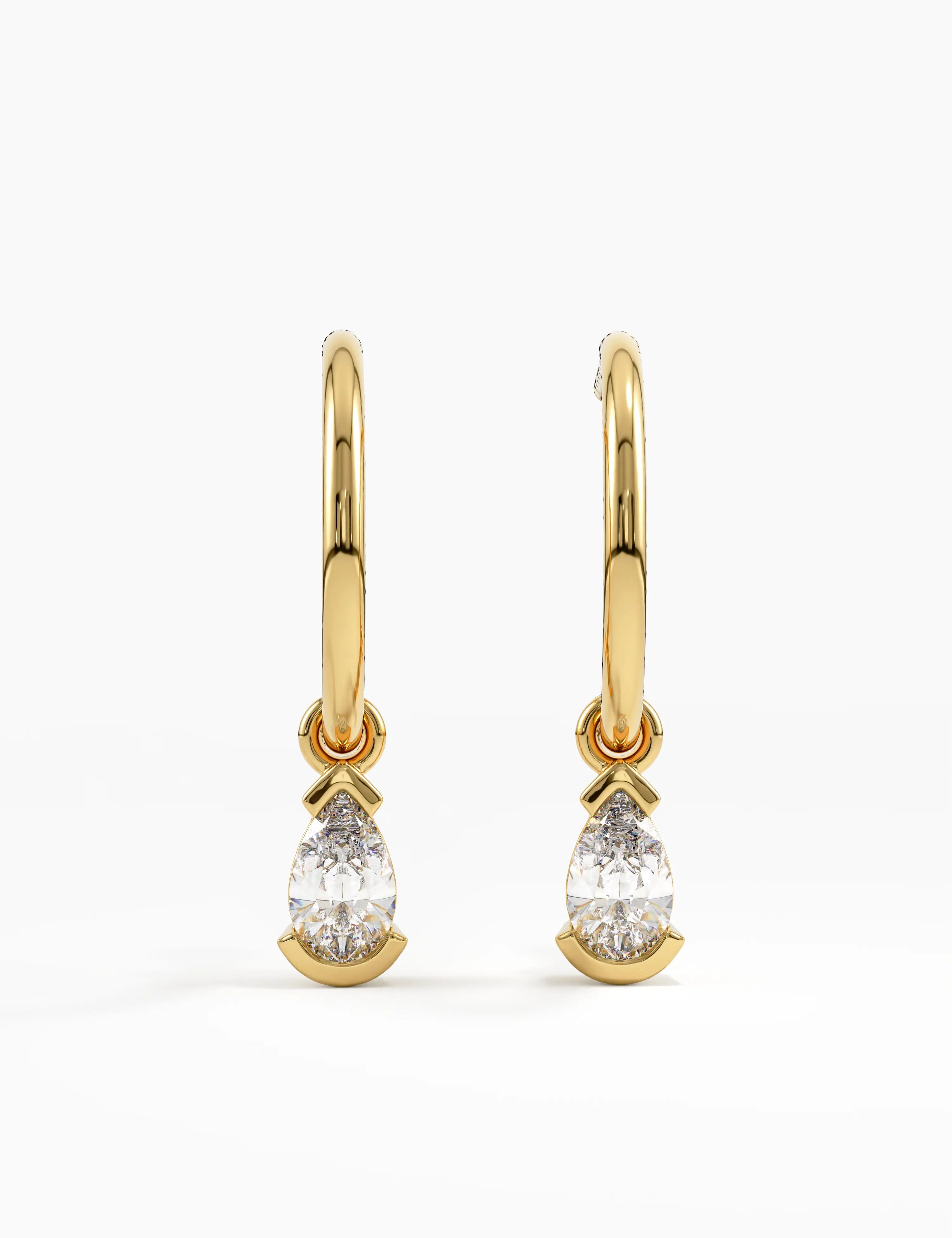 Pear Stud Earrings, solid gold earrings | DiaFifth