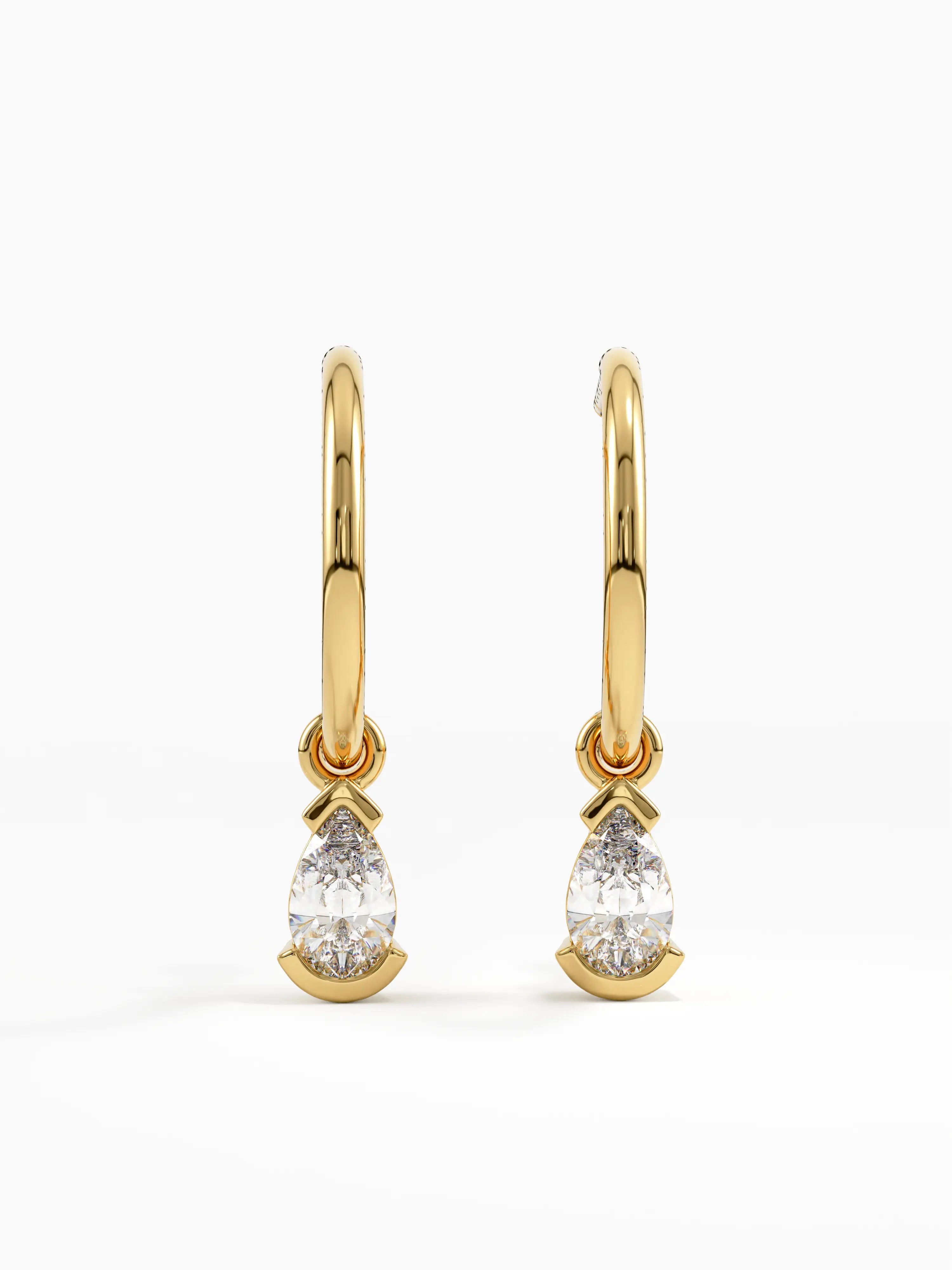Pear Stud Earrings, solid gold earrings | DiaFifth