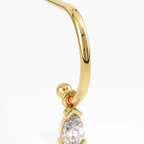 Pear Stud Earrings, solid gold earrings, view 2 | DiaFifth