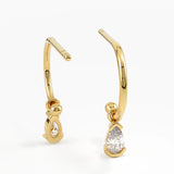 Pear Stud Earrings, solid gold earrings, view 6 | DiaFifth