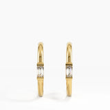Baguette Stud Earrings, solid gold earrings | DiaFifth