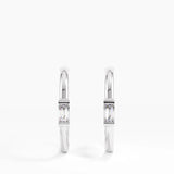 Baguette Stud Earrings, solid gold earrings, view 4 | DiaFifth