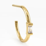 Baguette Stud Earrings, solid gold earrings, view 2 | DiaFifth