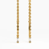 Threader Baguette Earrings, solid gold earrings | DiaFifth