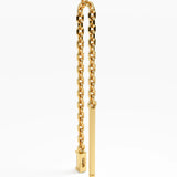 Threader Baguette Earrings, solid gold earrings, view 7 | DiaFifth