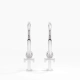 Dangle Initial Stud Earring, solid gold earrings, view 2 | DiaFifth