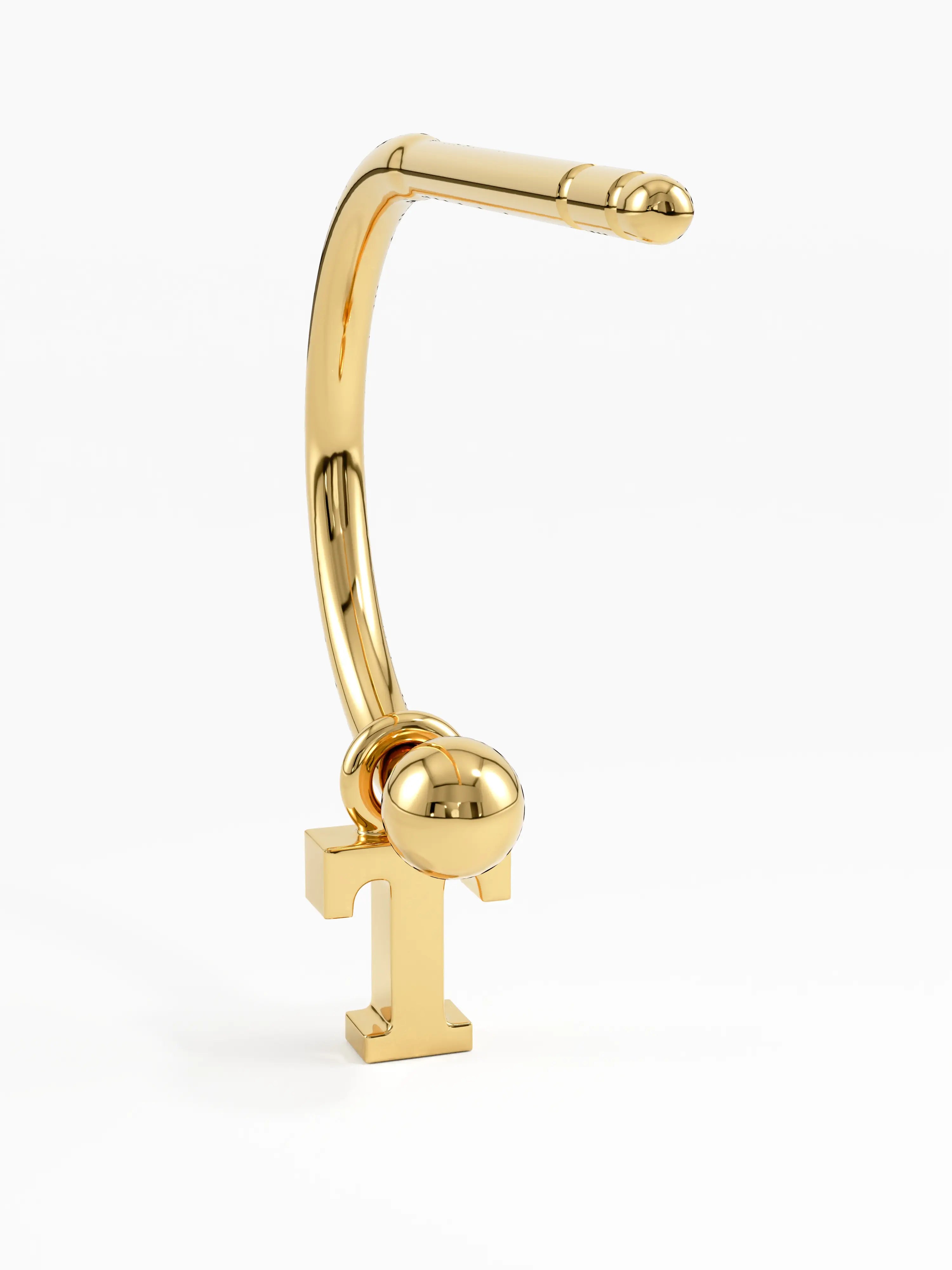Dangle Initial Stud Earring, solid gold earrings, view 6 | DiaFifth
