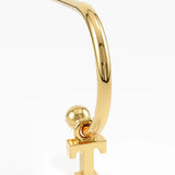 Dangle Initial Stud Earring, solid gold earrings, view 4 | DiaFifth