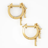 Dangle Baguette Hoops, solid gold earrings, view 6 | DiaFifth