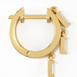Dangle Baguette Hoops, solid gold earrings, view 7 | DiaFifth