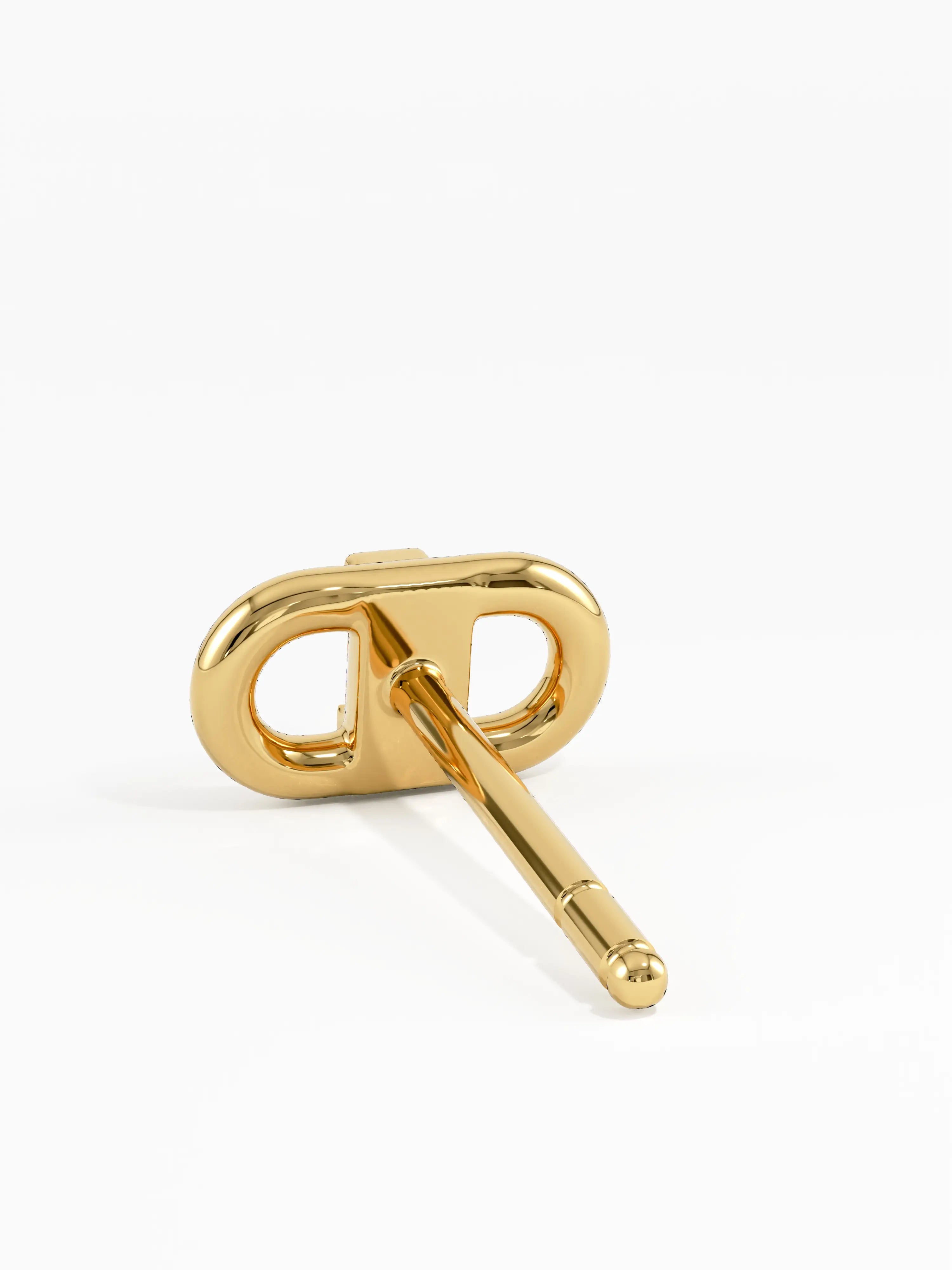 Baguette Stud Earring, solid gold earrings, view 7 | DiaFifth