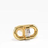Baguette Stud Earring, solid gold earrings, view 2 | DiaFifth