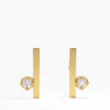 Bar Stud Earrings, solid gold earrings | DiaFifth
