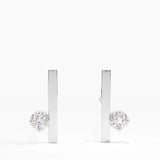 Bar Stud Earrings, solid gold earrings, view 4 | DiaFifth