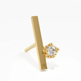 Bar Stud Earrings, solid gold earrings, view 2 | DiaFifth