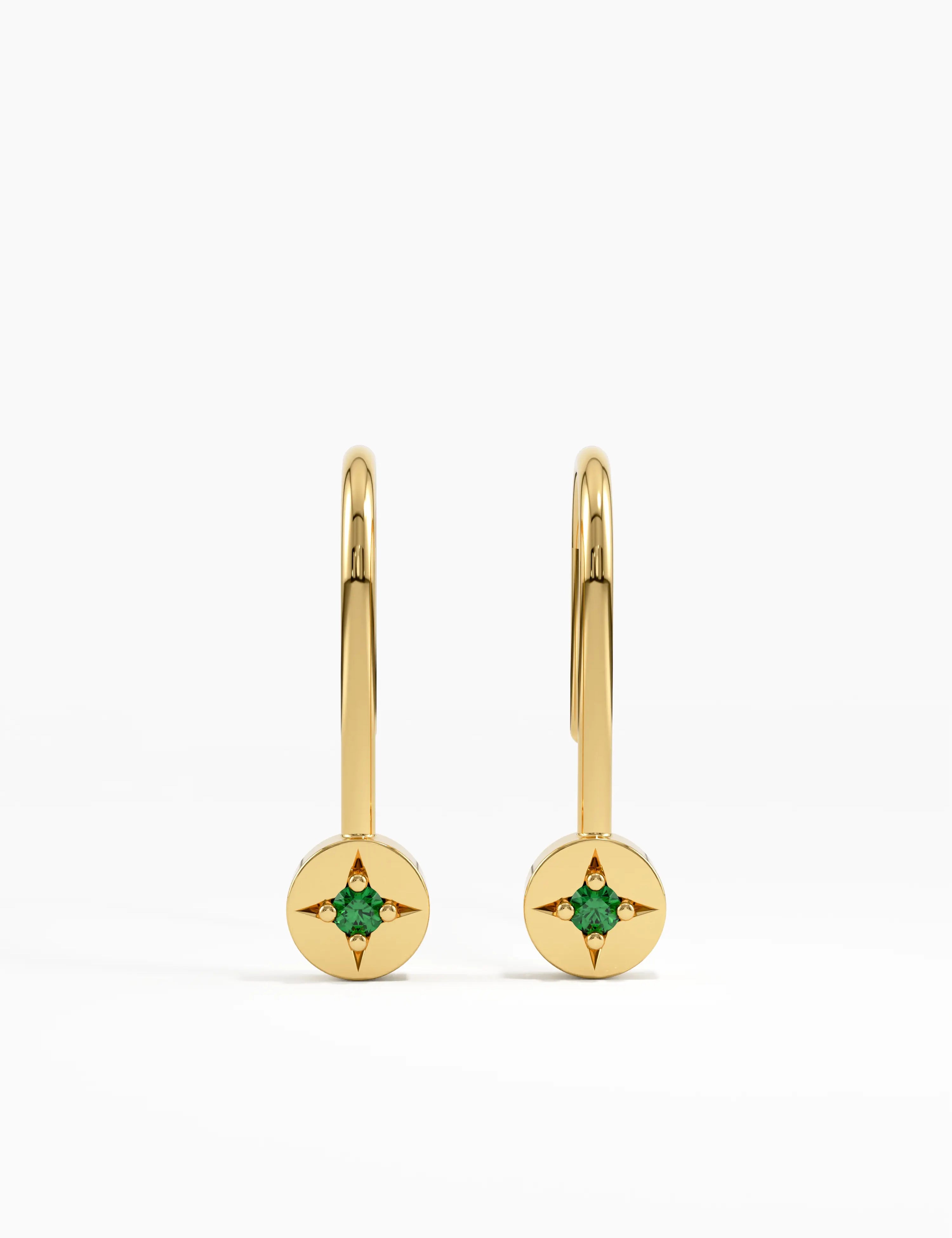 Emerald Threader Earring in 10K