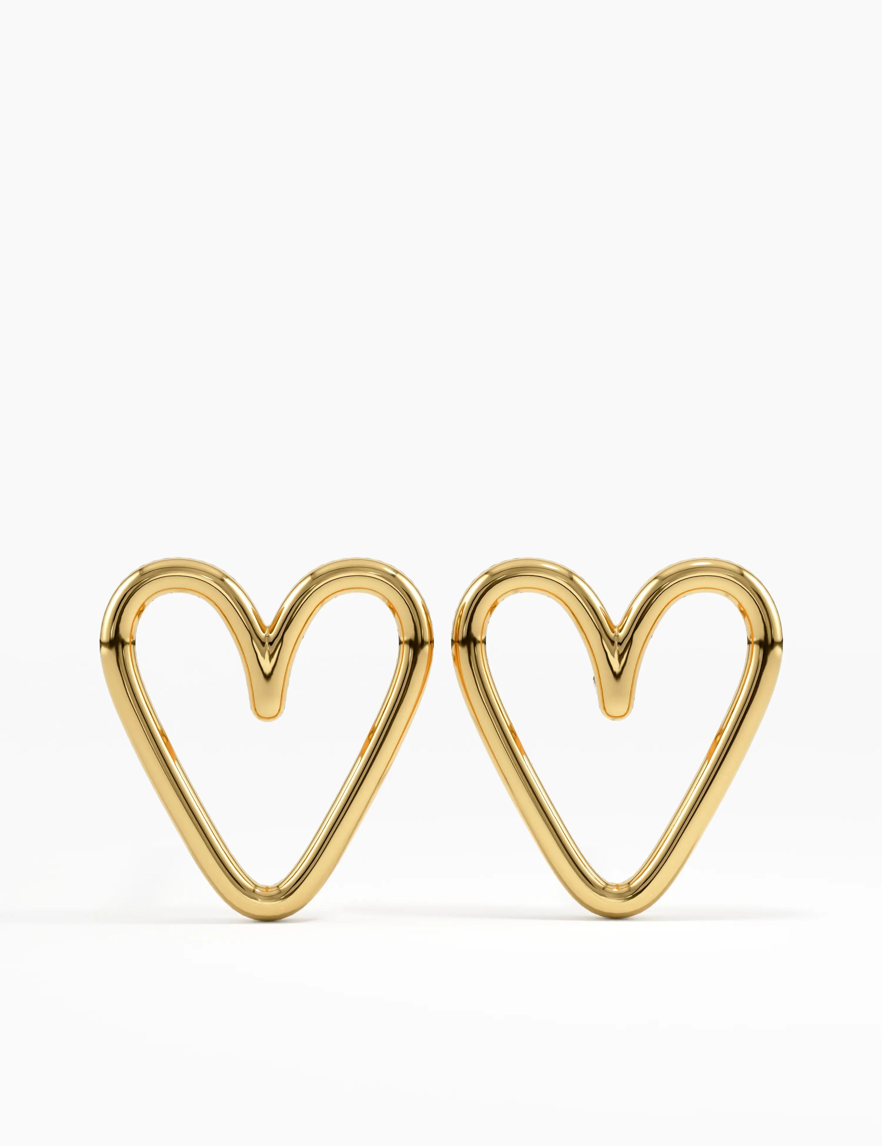 Heart Stud Earrings in 10K