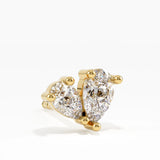Pear Cluster Stud Earrings, solid gold earrings, view 2 | DiaFifth
