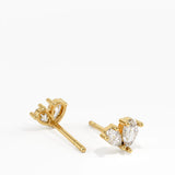 Pear Cluster Stud Earrings, solid gold earrings, view 7 | DiaFifth