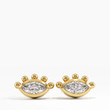 Evil Eye Stud Earrings, solid gold earrings | DiaFifth