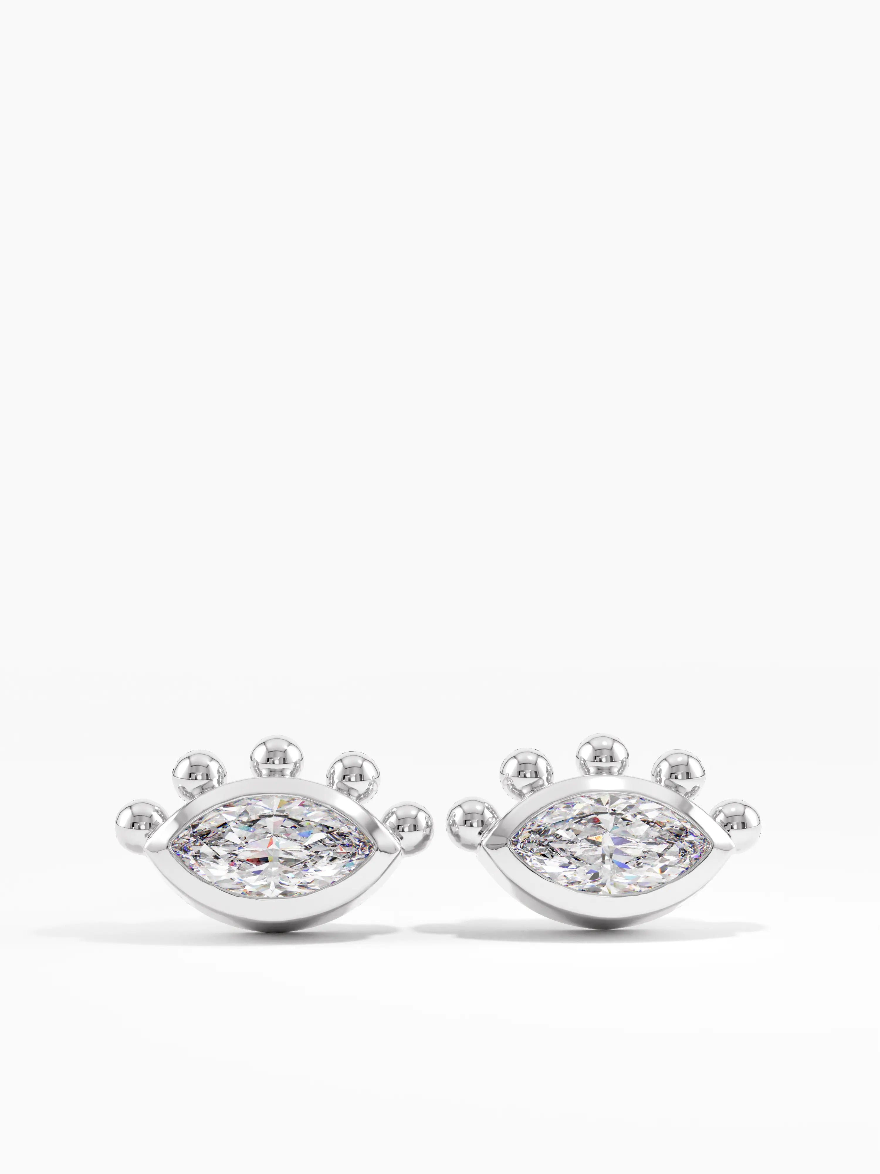 Evil Eye Stud Earrings, solid gold earrings, view 4 | DiaFifth