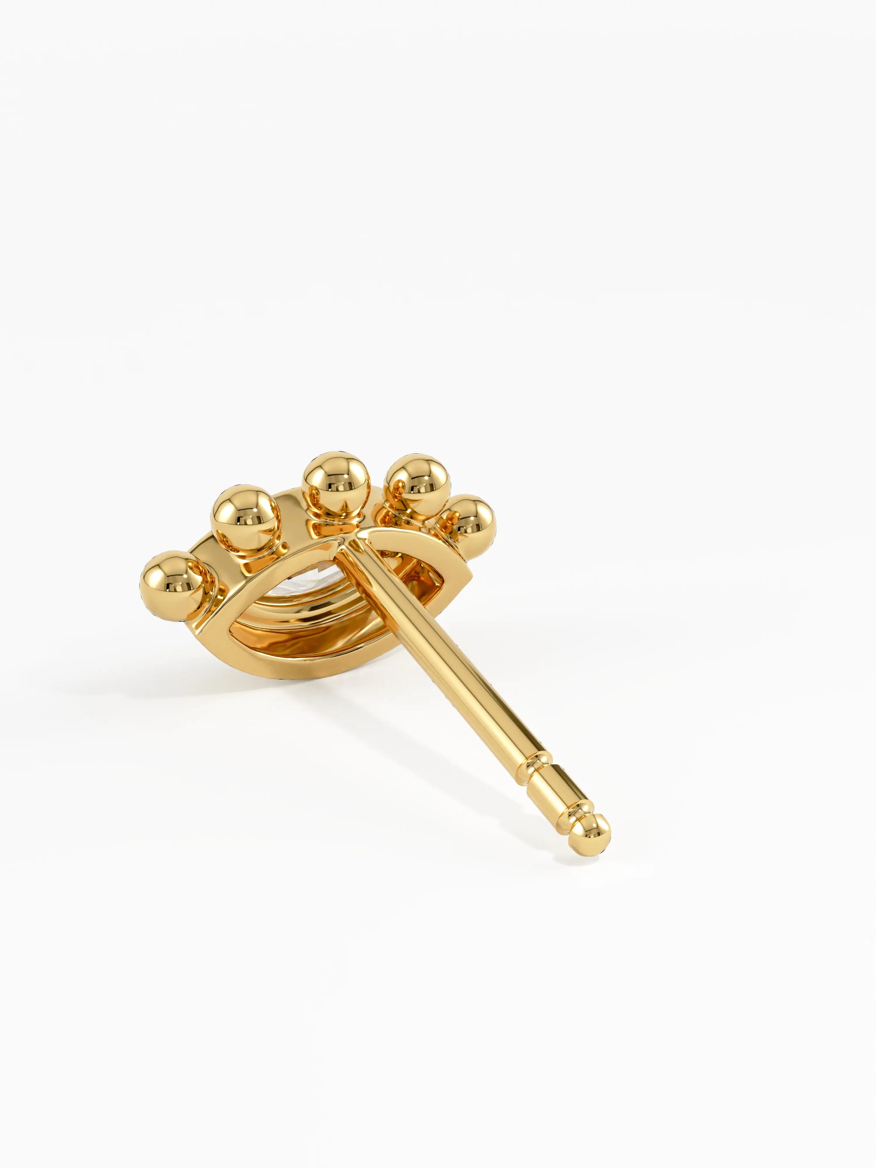 Evil Eye Stud Earrings, solid gold earrings, view 6 | DiaFifth