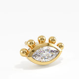 Evil Eye Stud Earrings, solid gold earrings, view 2 | DiaFifth