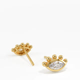 Evil Eye Stud Earrings, solid gold earrings, view 7 | DiaFifth