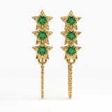 Star Emerald Earrings