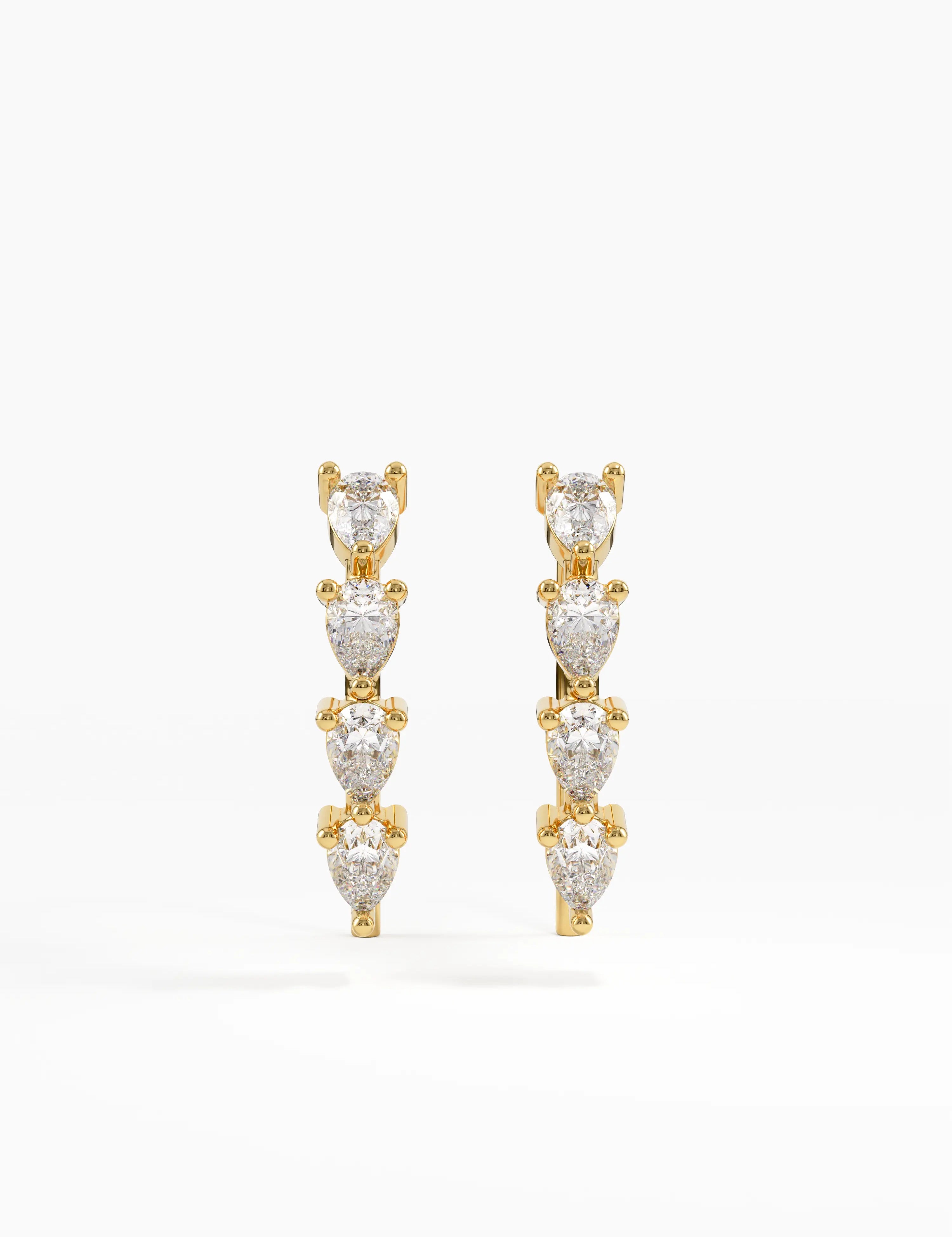 Pear Threader Earrings in 10K