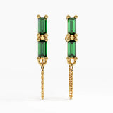 Emerald Baguette Earrings