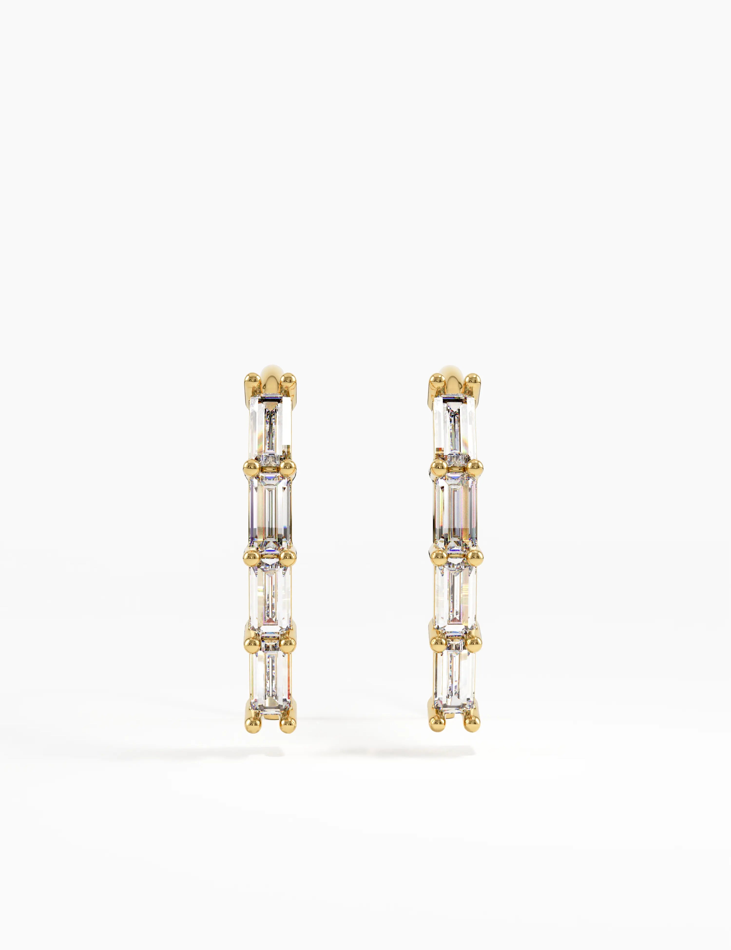 Baguette Threader Earrings in 10K