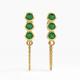 Emerald Dot Earrings