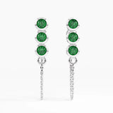 Emerald Dot Earrings