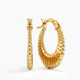 Ribbed Band Hoop Earrings