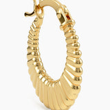 Ribbed Band Hoop Earrings