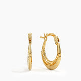 Small Ribbed Hoop Earrings