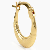 Small Ribbed Hoop Earrings