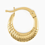 Small Ribbed Hoop Earrings