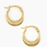 Small Ribbed Hoop Earrings