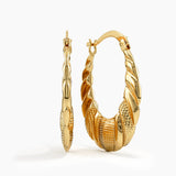 Ribbed Textured Hoop Earrings