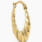 Ribbed Textured Hoop Earrings