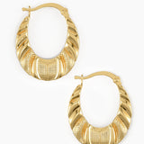 Ribbed Textured Hoop Earrings