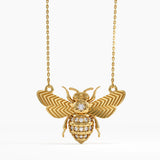 Bee Necklace, solid gold necklace | DiaFifth