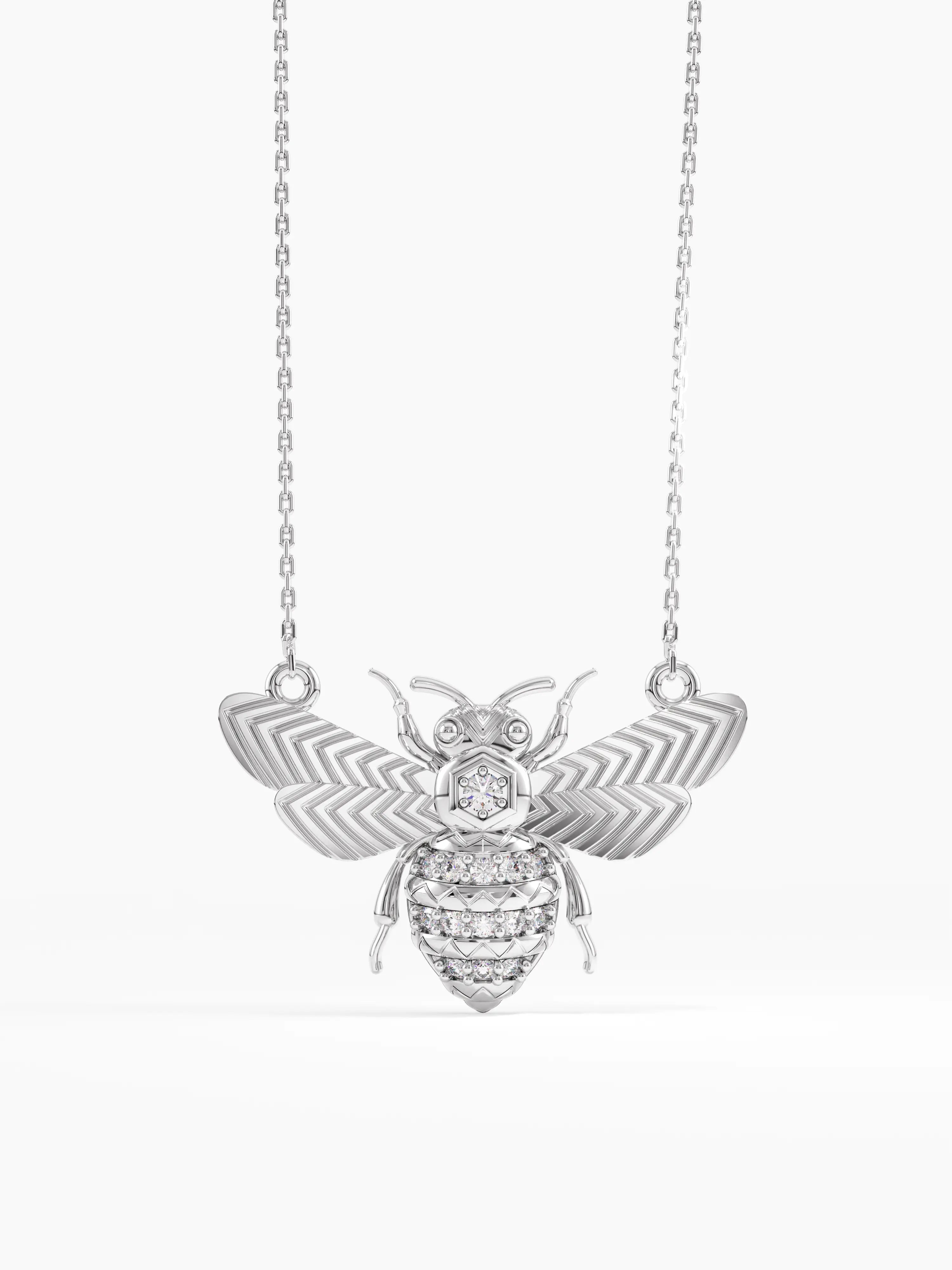 Bee Necklace, solid gold necklace, view 9 | DiaFifth